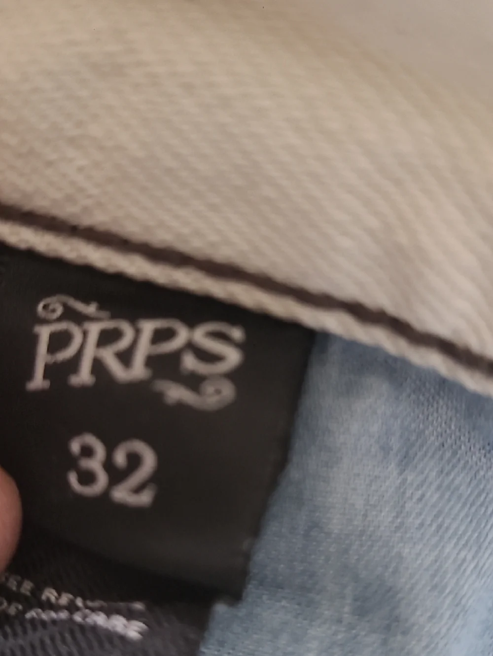 PRPS Men’s Light Wash Jeans with Blue Patchwork
